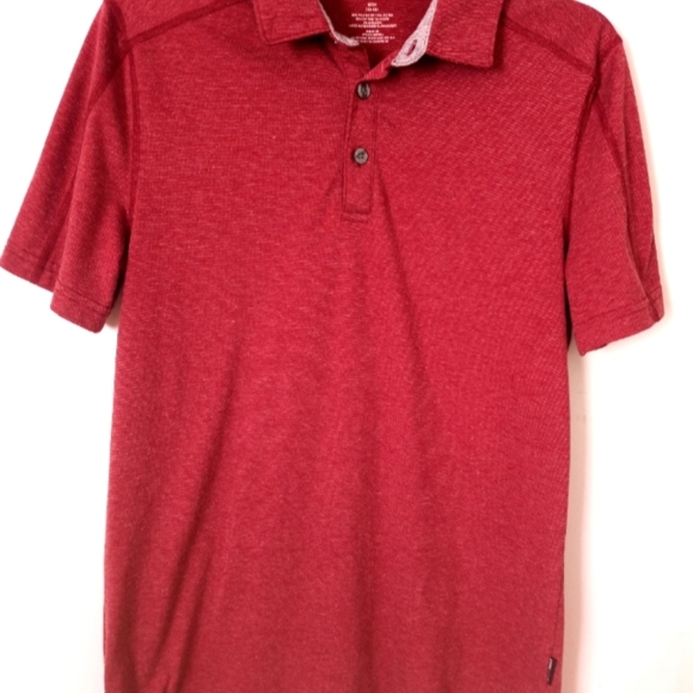 Boys SWISSTECH+ Maroon Collared Short Sleeve Shirt Size S/CH (34-36)
